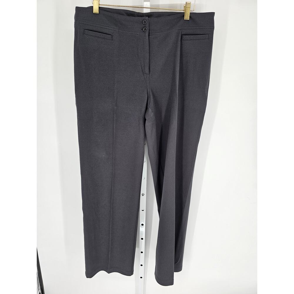 Eileen Fisher Women's Black Button Closer Pockets Mid Rise Pant Size XL
